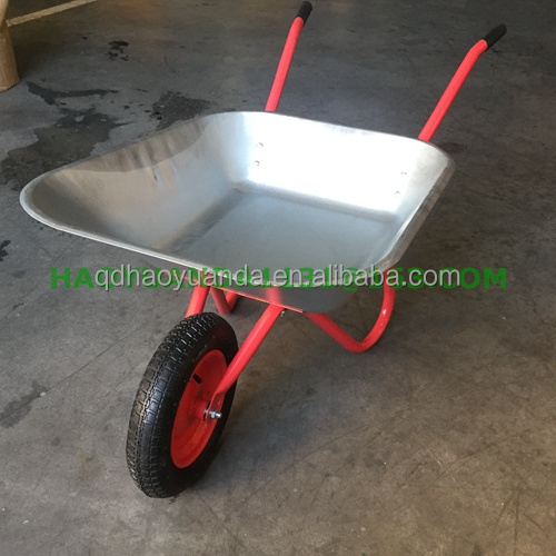 hot popular metal farming construction cement aluminum wheel barrow wb6204  galvanized wheelbarrow 65L  wheel barrow