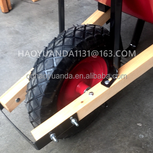 Heavy duty construction wheelbarrow with wooden handle garden wheelbarrows building wheel barrow 80L 100L 110L 180kg WH6