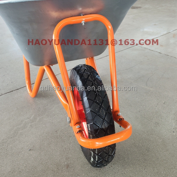 CHINA QingDao heavy duty construction wheelbarrow with 100L Galvanized tray steel wheel barrow 180kg capacity Wheelbarrow