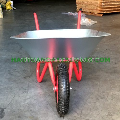 hot popular metal farming construction cement aluminum wheel barrow wb6204  galvanized wheelbarrow 65L  wheel barrow