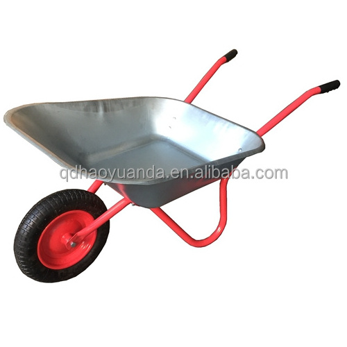 hot popular metal farming construction cement aluminum wheel barrow wb6204  galvanized wheelbarrow 65L  wheel barrow