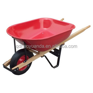 Large tray 80L capacity power load wood handle wheelbarrow for Planting picking Farms pasture lands orchard wheel barrow