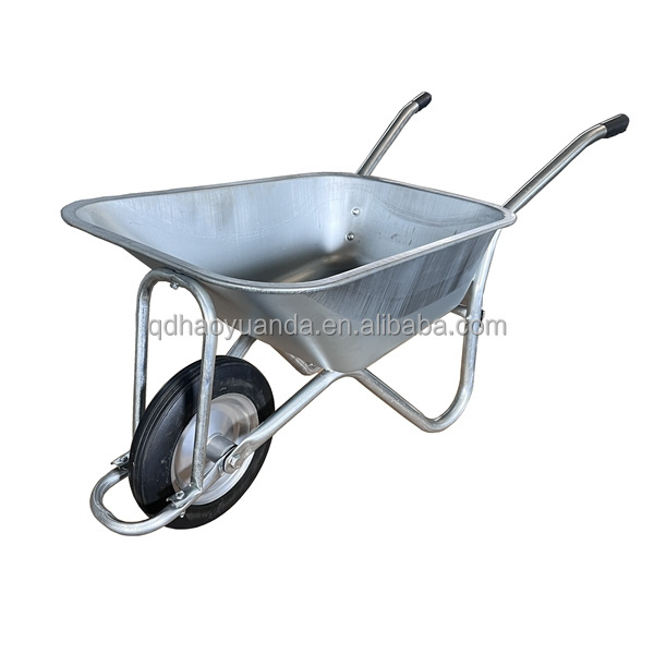 Construction Industrial Garden Heavy Duty Metal Wheel Barrow galvanized wheelbarrow with rubber solid wheel 110L capacity 180kg