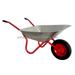 China Qingdao cheap price galvanized wheel barrow with 3.25/3.00-8 pneumatic wheel construction wheelbarrow 65L  Wheelbarrow