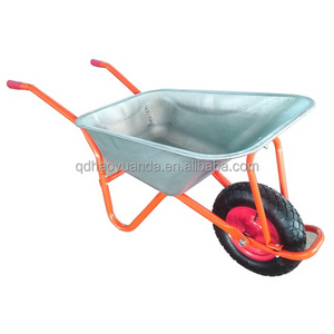 CHINA QingDao heavy duty construction wheelbarrow with 100L Galvanized tray steel wheel barrow 180kg capacity Wheelbarrow