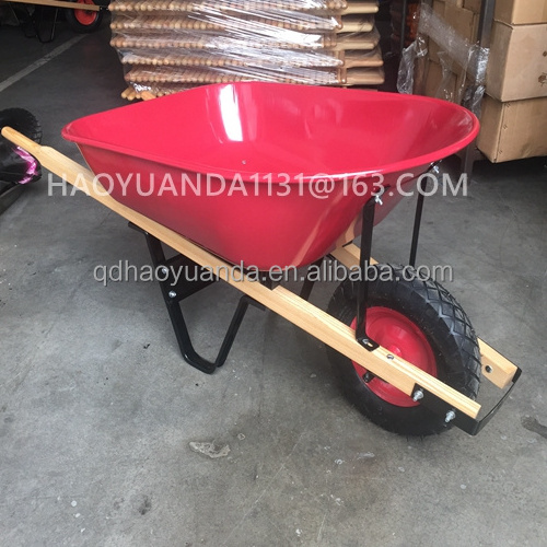 Heavy duty construction wheelbarrow with wooden handle garden wheelbarrows building wheel barrow 80L 100L 110L 180kg WH6