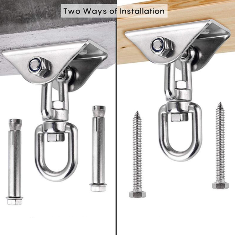 360 Degree Stainless Steel Swivel Ceiling Chair Hook With Screw Load Bearing Rotary Hook For Hanging Swing Hook Accessories