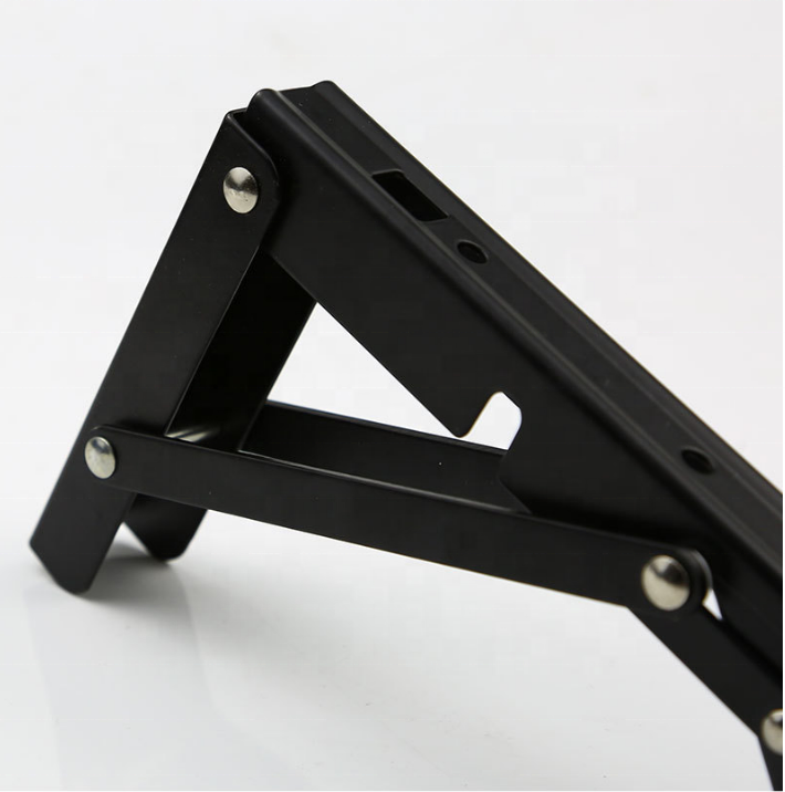 Metal Shelf Folding triangle Brackets, Stainless Steel L Shape Wall Mounted Space Saving  Folding Console Table Folding Hinge