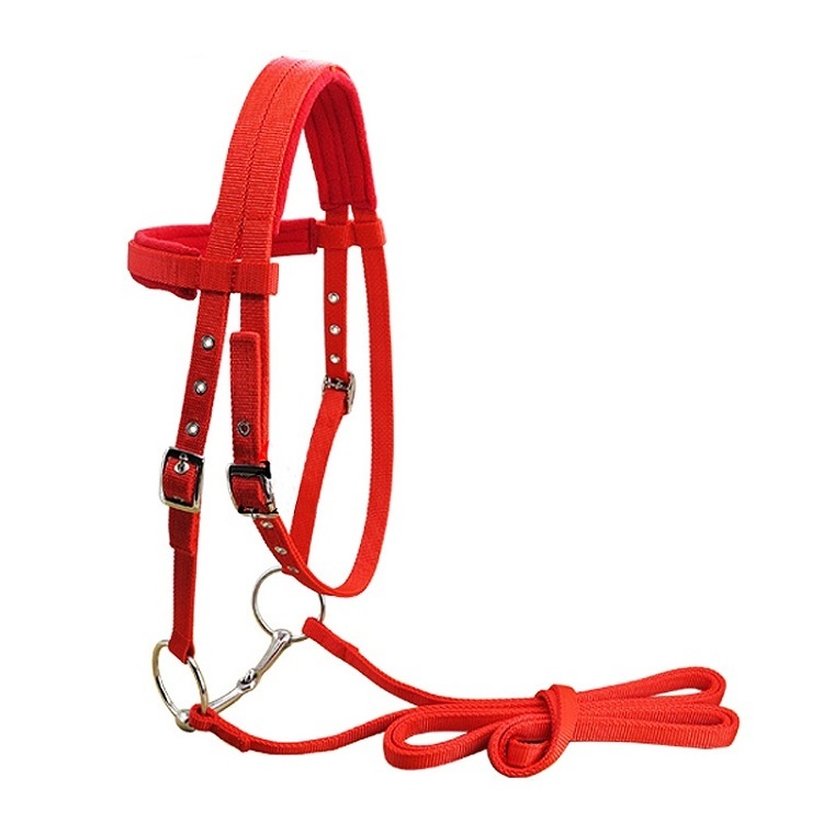 Wholesale Hor se Head Collar Adjustable Horse Riding Equipment Soft Horse Tack Nylon Rope Horse Halter