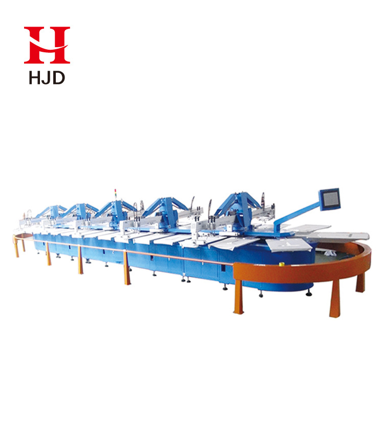 Automatic Garment Screen Printing Machine for sale Multi Color Oval Screen Printing Machine for T shirts printing