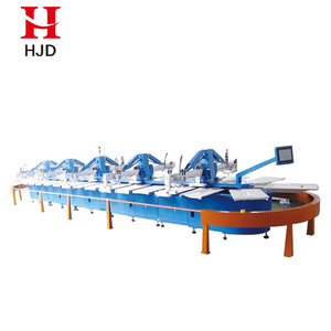 Automatic Garment Screen Printing Machine for sale Multi Color Oval Screen Printing Machine for T shirts printing