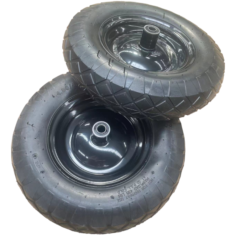 Factory Hot Selling 400Mm Air Filled Tyre 4.00-8 Pneumatic Rubber Wheels 16Inch Wheelbarrow Replacement Tires