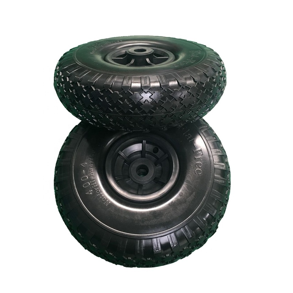 Pu Puncture Proof Wheelbarrow Wheel 4.00-4 Pu Foam Filled Solid Lightweight Wheelbarrow Tyre