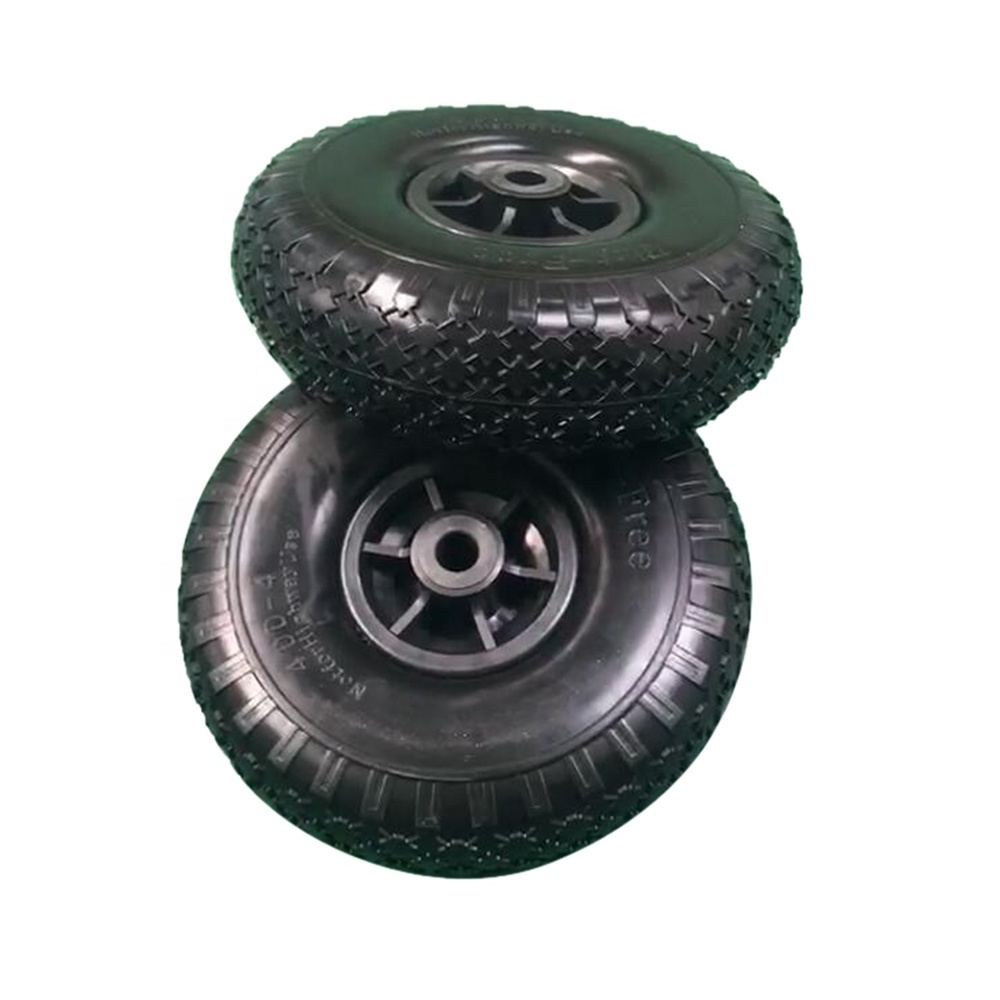 Pu Puncture Proof Wheelbarrow Wheel 4.00-4 Pu Foam Filled Solid Lightweight Wheelbarrow Tyre