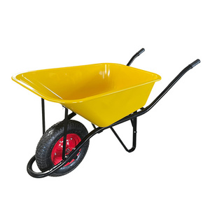 WB6400 Durable Construction Metal Tray Decorative Garden Large Heavy Duty Wheelbarrow