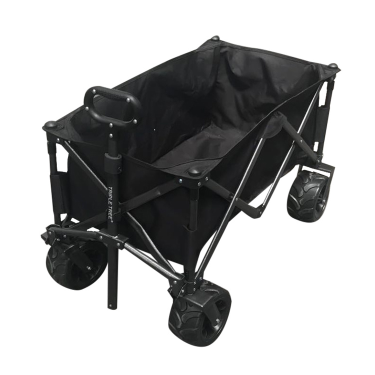 Folding wagon Eco-Friendy Heavy Duty Agricultural Beach Trolley Four Wheels Garden Foldable Beach Wagon