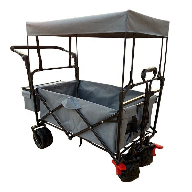 High Quality Beach Cart Big Foot Wagon Tool Folding Wagon with Canopy