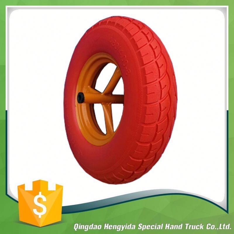 pu foam small trolley wheel solid rubber tires 4.80/4.00-8