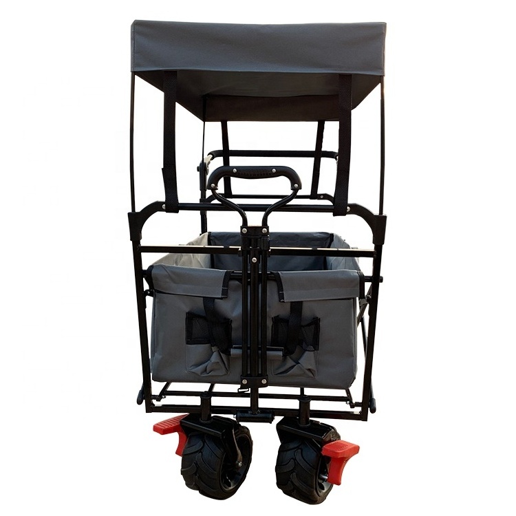 High Quality Beach Cart Big Foot Wagon Tool Folding Wagon with Canopy