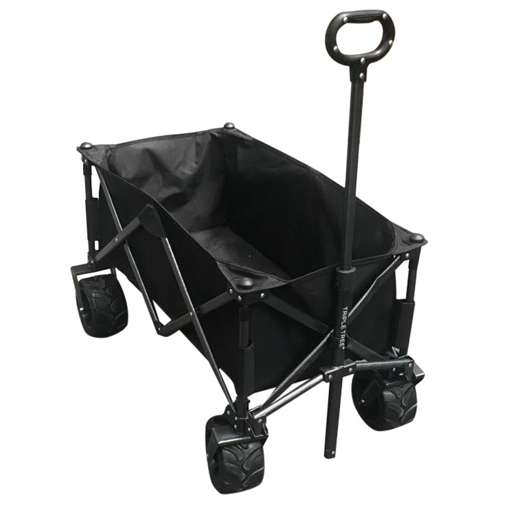 Folding wagon Eco-Friendy Heavy Duty Agricultural Beach Trolley Four Wheels Garden Foldable Beach Wagon