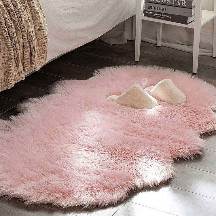 Wholesale Faux Fur Living Room Black Carpet High Quality Faux Fur Mats Rugs Carpet For Bedroom Chair Couch Cover Blue Carpet