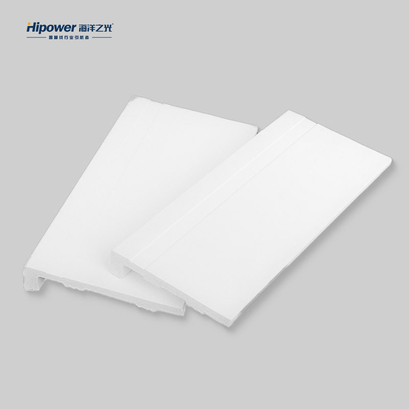 Hipower Eco-Friendly Plastic White Skirting Polystyrene skirting board PS foam baseboard moulding lighting