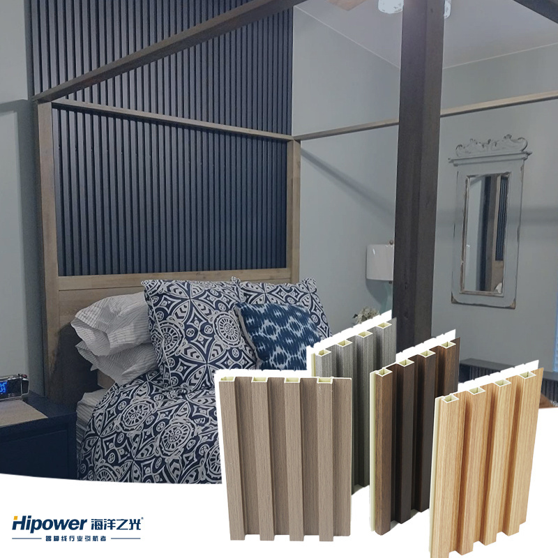 Hipower interior pvc wall panels & boards Wood composite interior fluted panels wpc clading wall panel