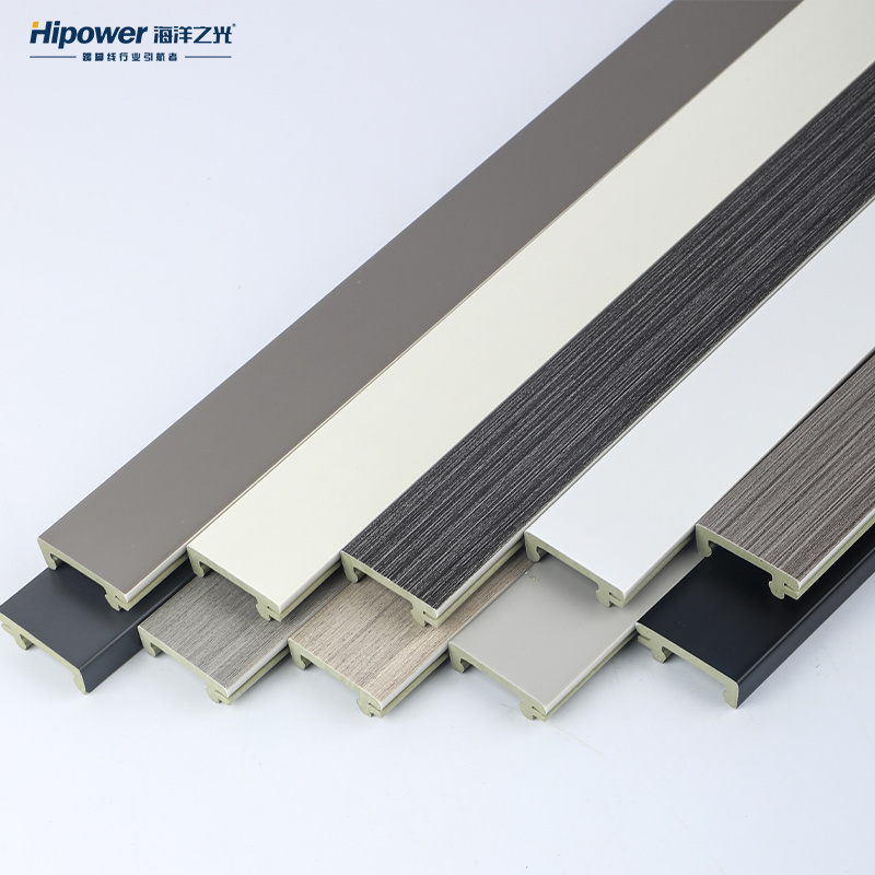 Hipower Long-lasting Moistureproof Decorative high density PVC PS baseboard moulding vinyl skirting board