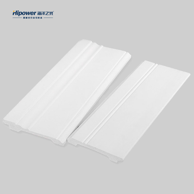 Hipower Eco-Friendly Plastic White Skirting Polystyrene skirting board PS foam baseboard moulding lighting