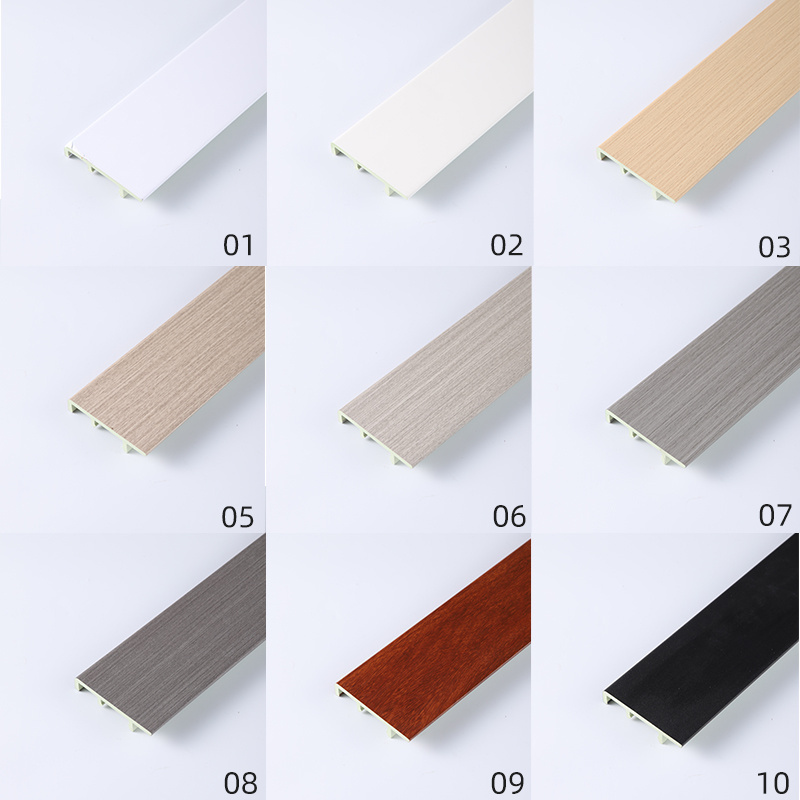 Hipower Long-lasting Moistureproof Decorative high density PVC PS baseboard moulding vinyl skirting board