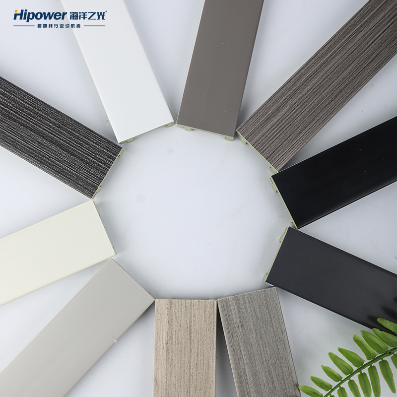 Hipower Long-lasting Moistureproof Decorative high density PVC PS baseboard moulding vinyl skirting board