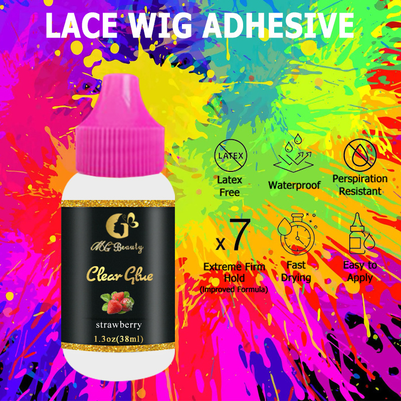 Low MOQ  lace wig adhesive private label lace clear glue waterproof custom hair wig glue