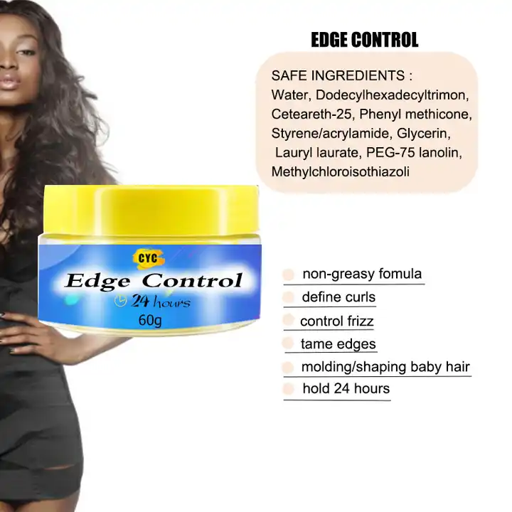 Super Strong Extreme Hold Private Label Edge Control & Brush Edge Control Gel Strong Hold Hair Gel Edge Control