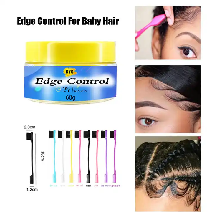 Super Strong Extreme Hold Private Label Edge Control & Brush Edge Control Gel Strong Hold Hair Gel Edge Control