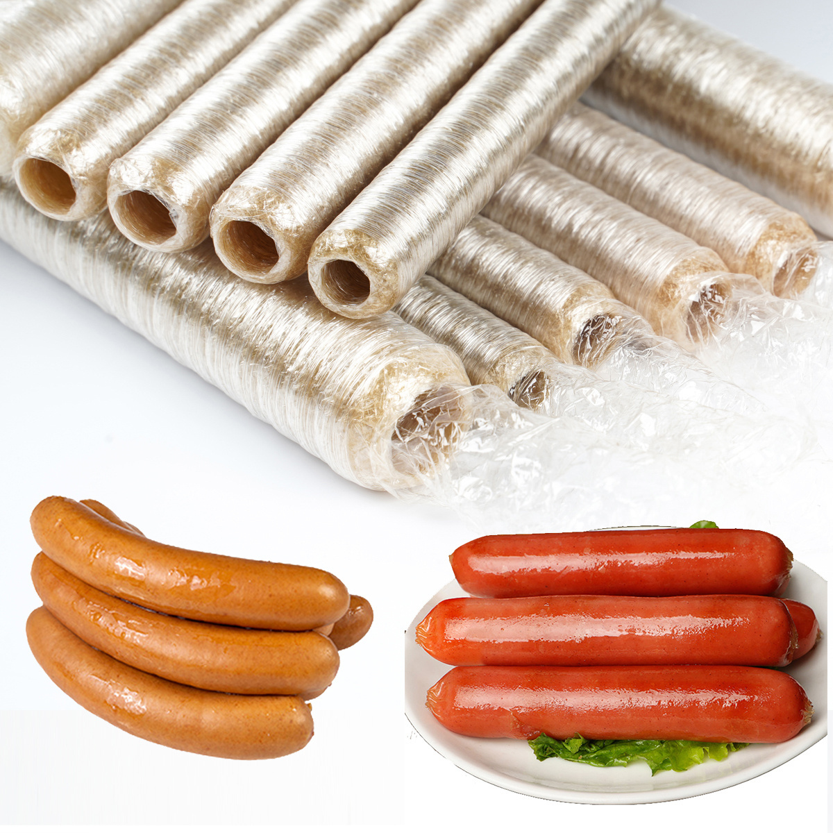 Quick Peeled Speedy Peel Skinless Cellulose Casings for Ham/Hotdogs/Frankfurters sausages