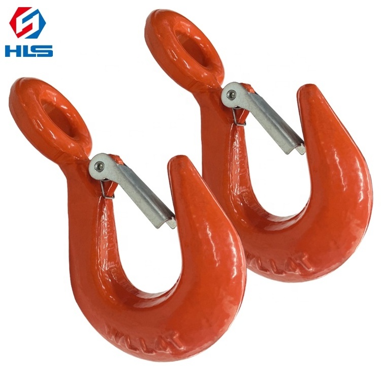 Drop Forged  US Type S320 Steel Eye lifting Hook Twist a cargo hook  With Safety Latch