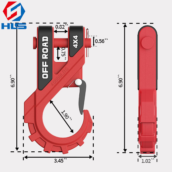 HLS Hot Selling Wholesale Price Powder Coated Shank 20T Winch Hook with Isolator with Latch