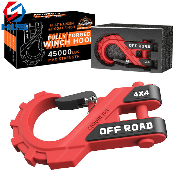 HLS Red G80 Forged Eye Slip 20T Winch Hook with Isolator 3/8