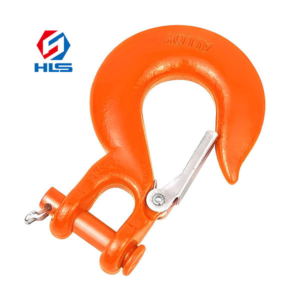 HLS Marine Grade Rigging Hardware Crane  Hooks Heavy Duty Clevis Slip Hook with Safety Latch