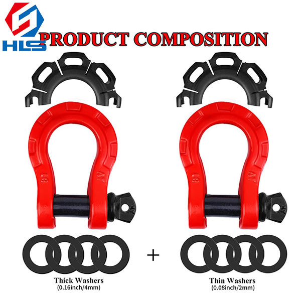 Hot Sale Stainless Steel D-Shackle Retail Industry Key 8Ton Towing  shackle with wire rope fittings