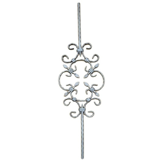 Indoor decorative handrail baluster wrought iron scroll flower panel wrought iron fencing