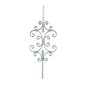 Indoor decorative handrail baluster wrought iron scroll flower panel wrought iron fencing