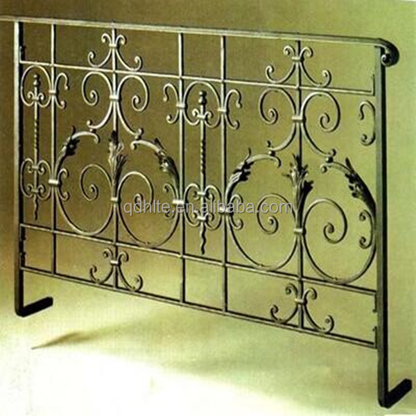 HLT brand China factory supply Europe style wrought iron fence, iron garden fence balcony steel panels for sale