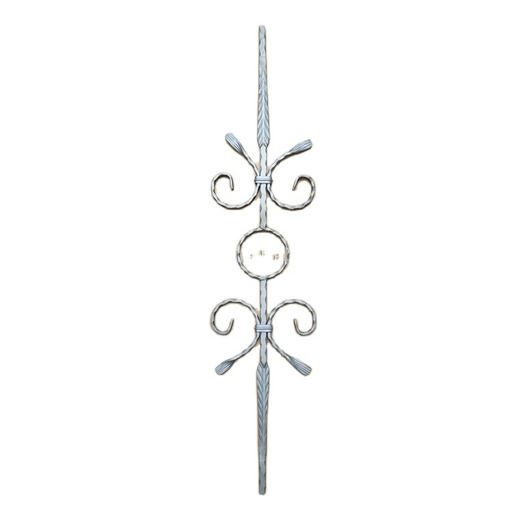 Indoor decorative handrail baluster wrought iron scroll flower panel wrought iron fencing