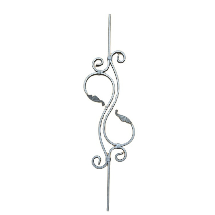 Indoor decorative handrail baluster wrought iron scroll flower panel wrought iron fencing