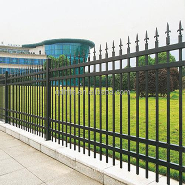 HLT brand China factory supply Europe style wrought iron fence, iron garden fence balcony steel panels for sale