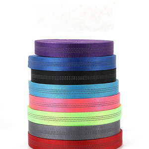 wholesale 1'' nylon webbing double layers hollow tubular reflective strap for traction pet dog leash