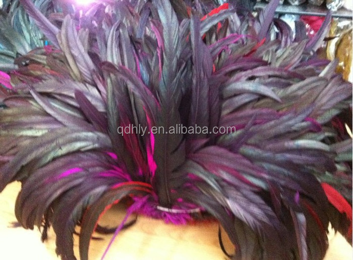 Wholesale 30-40cm bright pink rooster tail feathers