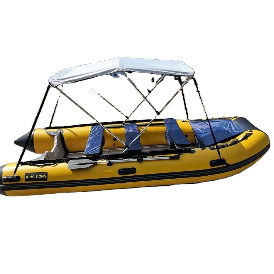 4.3m Fishing Boat Inflatable Boat With canopy and front bag seat bag For Sale