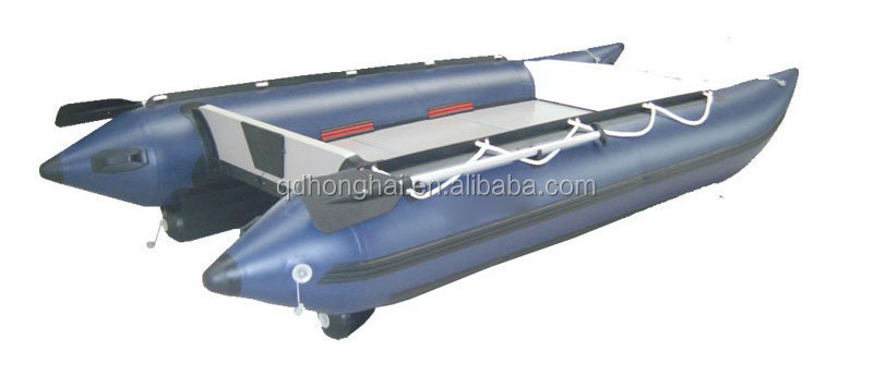 (CE) pvc red12ft inflatable catamaran boat high speed boat for sale